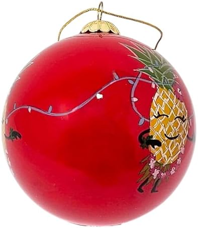 Happy Aloha Pineapple Hula Cheer Christmas Ornament 1