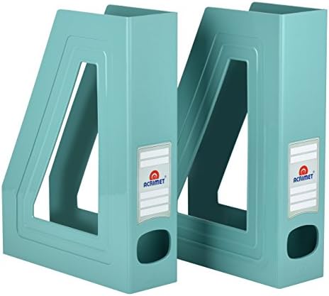 Acrimet Magazine File Holder Durable Rack Space-Saving Organizer 2 Pack Solid Green
