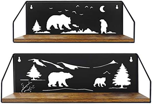 Giftgarden Floating Shelves with Bear Cutouts Set of 2