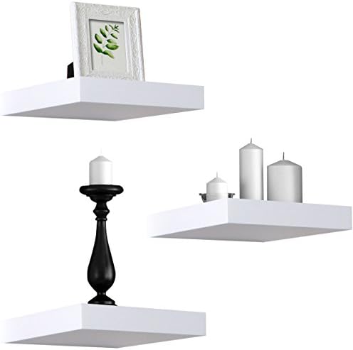Sorbus 3 White Floating Shelves for Wall Display