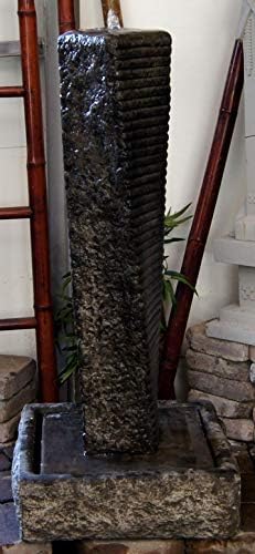 Rustic Twist Fountain with Oriental Pagoda Meditating Buddha