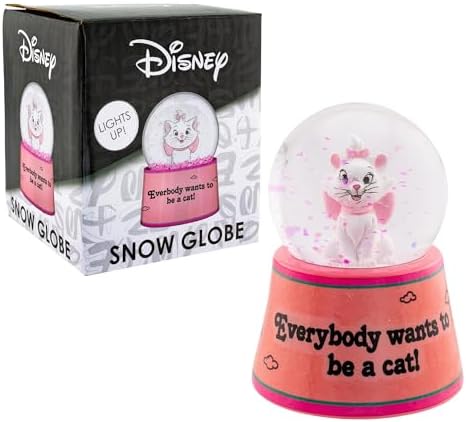 Disney Aristocats Marie Light-Up Snow Globe 3 Inches Tall