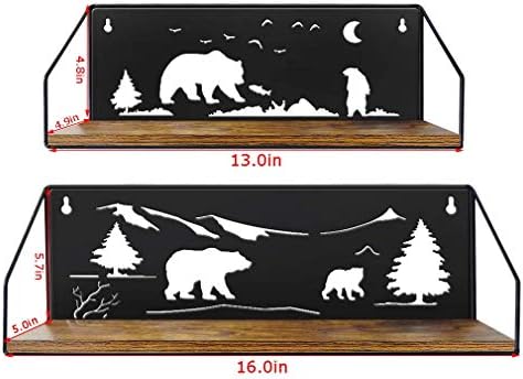 Giftgarden Floating Shelves with Bear Cutouts Set of 2