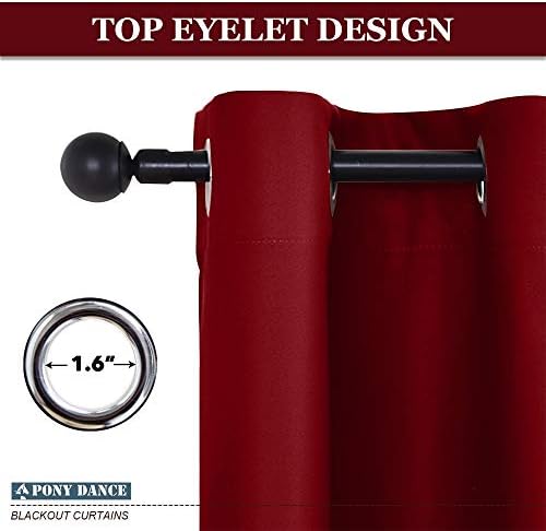 Pony Dance Red Thermal Kitchen Curtains