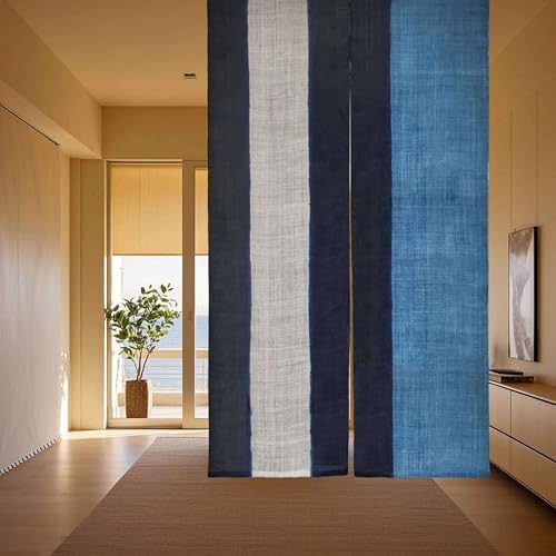 Hand-Dyed Japanese Noren Curtain Shibori Design 335x59in