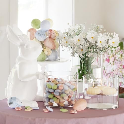 SUREHOME 4 Pack Clear Glass Cylinder Vases for Centerpieces