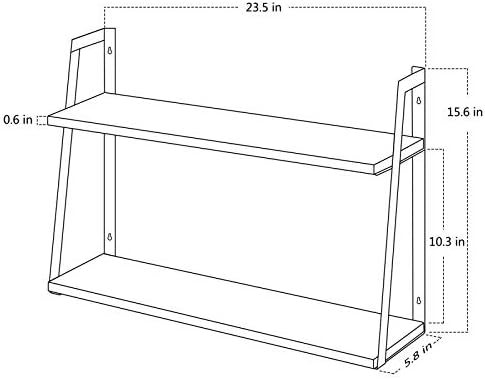 SRIWATANA 2-Tier Floating Wall Shelves Carbonized Black