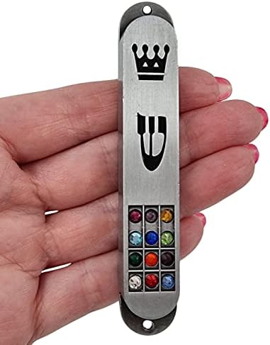 TALISMAN4U Pewter Mezuzah with Scroll 35 Inch Judaica Door Cover