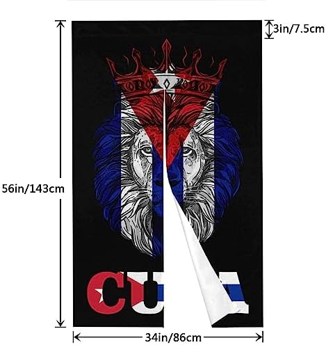 Cuban Flags Door Curtain 34x56 Inches Privacy Panel