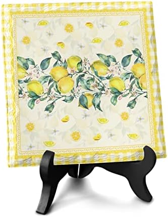 Rustic Lemon Summer Green Leaf Ceramic Desk Ornament 63x63