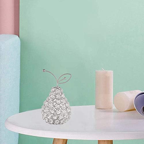 Crystal Rhinestone Pear Ornament Desktop Decor Collectible