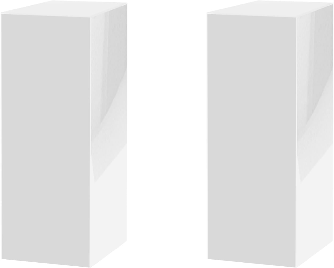 2 Pack White Acrylic Pedestal Flower Display Tower