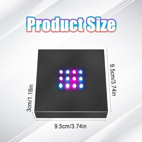 2Pcs Square LED Light Display Base Black