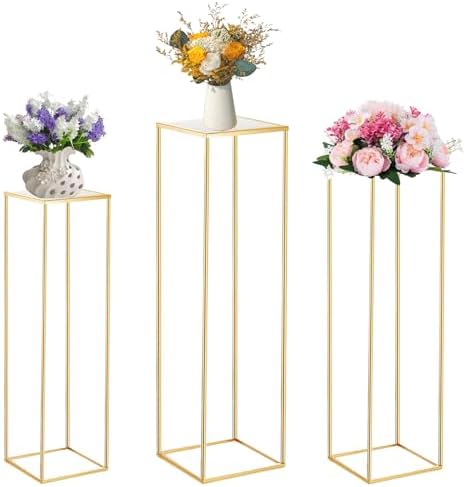 3PCS Square Cylinder Pedestal Stand for Parties