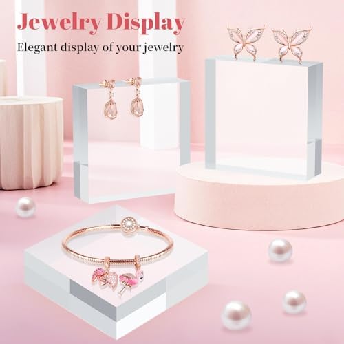 4 Piece Acrylic Display Stand Set for Jewelry and Collectibles