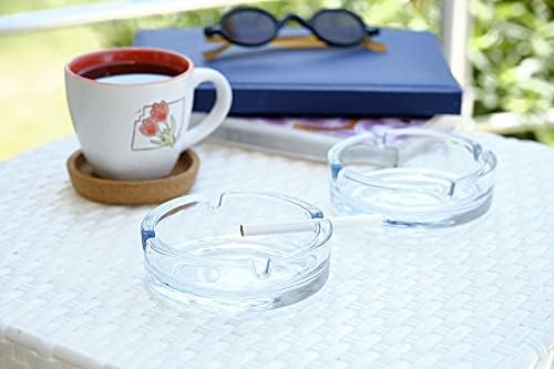 Destalya Glass Ashtrays Set of 2 Clear