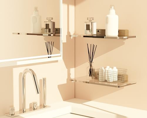 Solid Wood Acrylic Floating Shelf for Room Decor