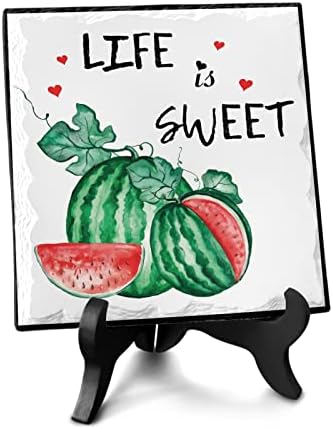 ZOE GARDEN Watercolor Watermelon Desk Ceramic Ornament 63x63
