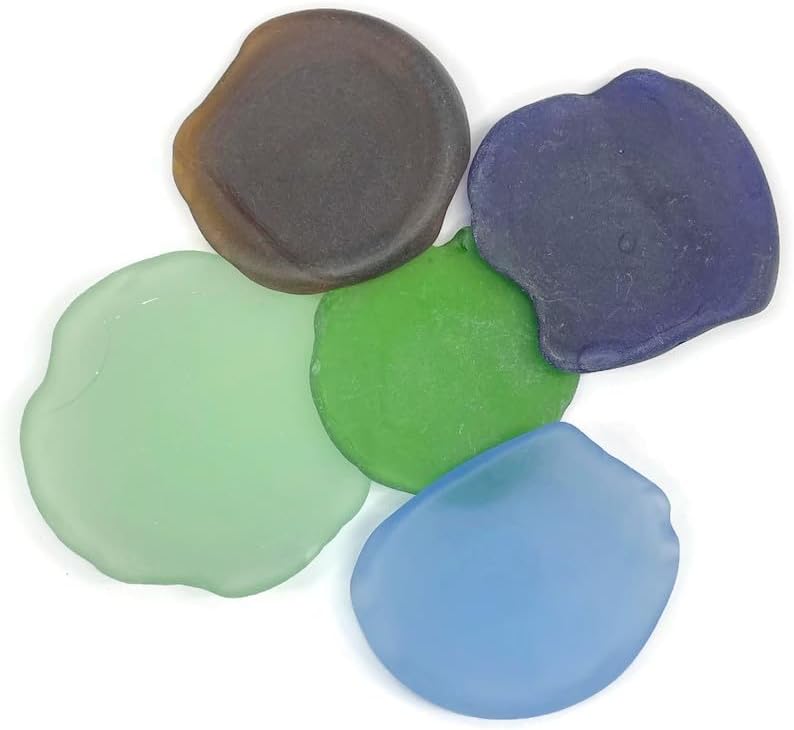 XL Sea Glass Bottle Bottoms 5 Pack Mixed Sizes