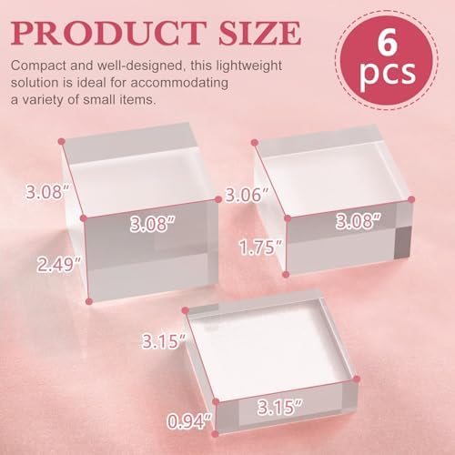 Acrylic Display Stand 6 Pack with 3 Sizes