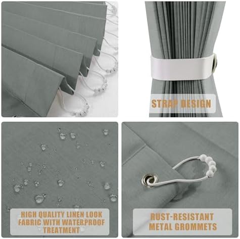 HOMBYS Magnetic Door Curtain 2 Panel Grey 40x78 Inches