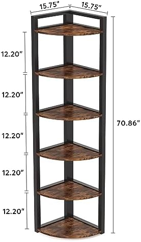 Tribesigns 6 Tier Corner Shelf Bookcase Storage Unit