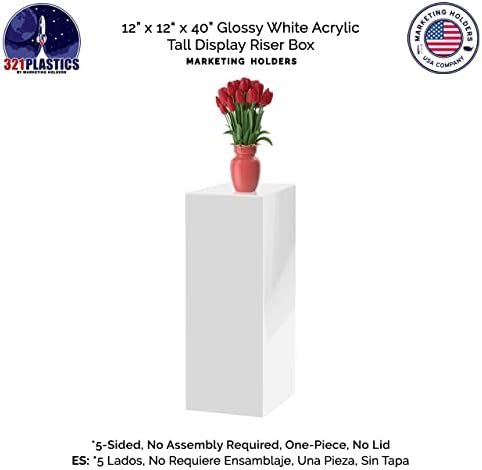 2 Pack White Acrylic Pedestal Flower Display Tower