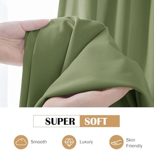 Beauoop Velvet Curtains 72 Inches Long 2 Panels Room Darkening