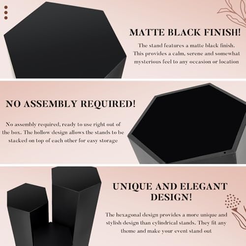 Yaocom 3 Pcs Matte Black Pedestal Stands for Display