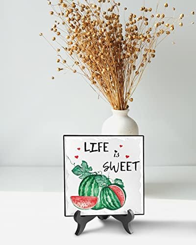 ZOE GARDEN Watercolor Watermelon Desk Ceramic Ornament 63x63