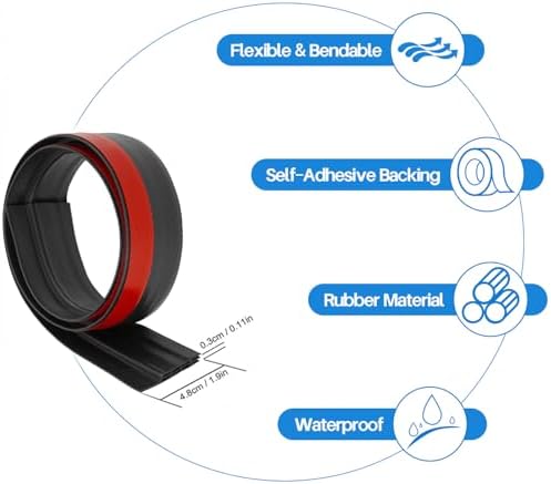 Samtrade Door Draft Stopper 1m Black Weather Stripping Seal