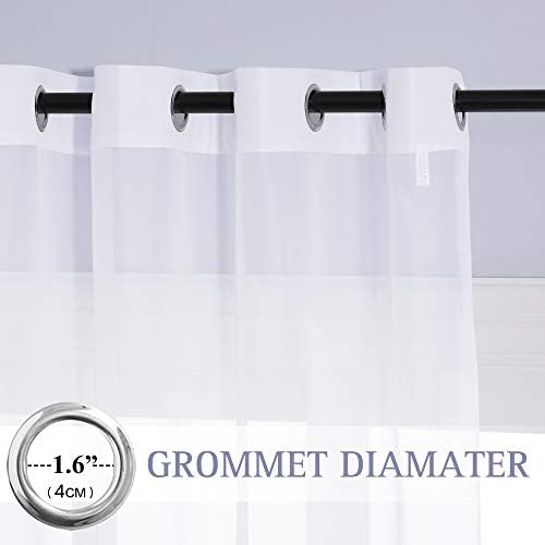 NICETOWN Sheer Curtain for Sliding Glass Door - White 100x96 Inches