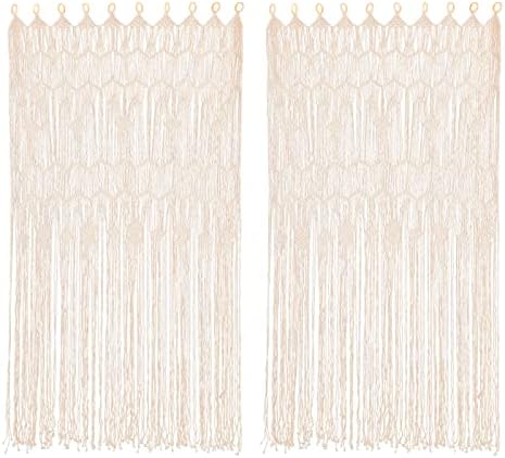 Boho Macrame Curtain 2pcs for Window or Door