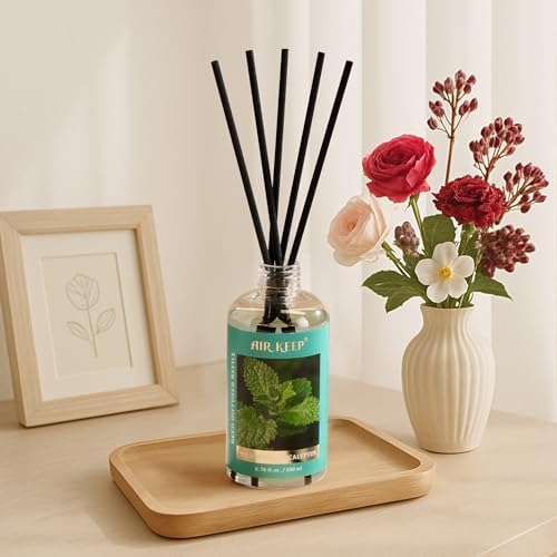 Airkeep Reed Diffuser Oil Refill with Sticks Wild Mint Eucalyptus