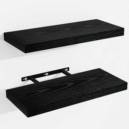 Venusmiles Floating Wall Shelves Black 15x6x1
