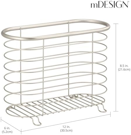 mDesign Steel Magazine Holder Storage Organizer Bin