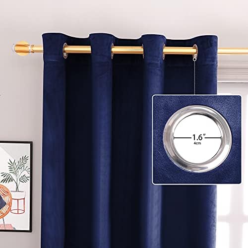 Super Soft Luxury Velvet Curtains 2 Panels Navy