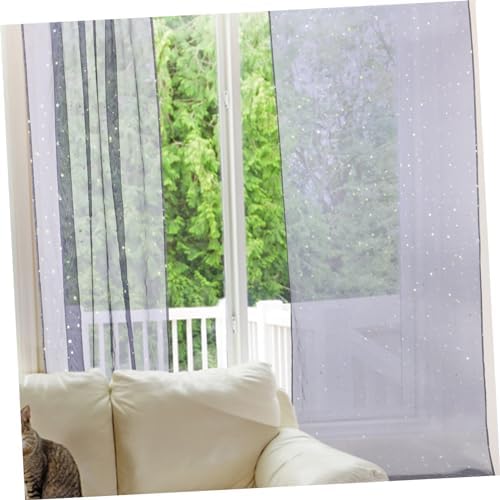 Sheer Star Foil Curtains with Grommets for Bedroom and Living Room