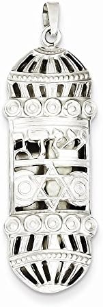 Sterling Silver Fancy Mezuzah Pendant 1