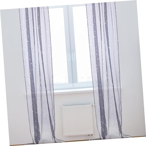 Sheer Star Foil Curtains with Grommets for Bedroom and Living Room