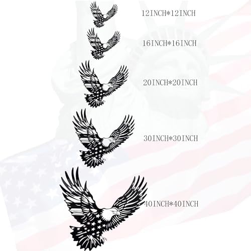 Patriotic Bald Eagle Flag Metal Wall Art Decor