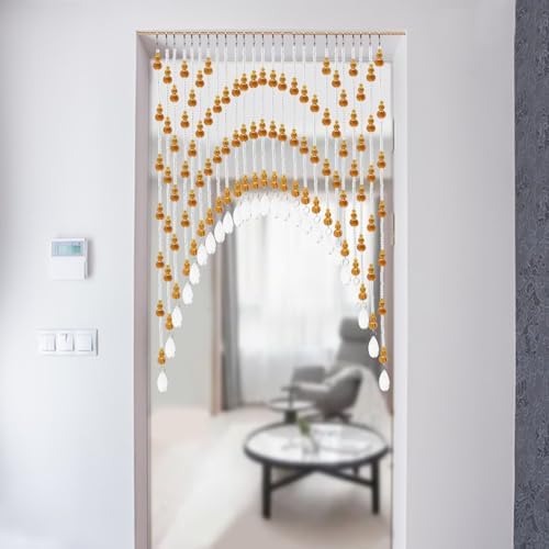 Wupyi Brown Crystal Beaded Curtain for Doorways and Windows