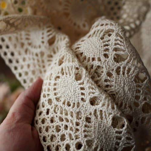 Yunsurey Rustic Crochet Curtain Panel 1 Piece 59x78 Inch