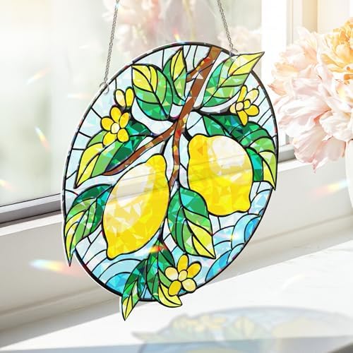 Tropical Lemon Broken Glass Hologram Ornament