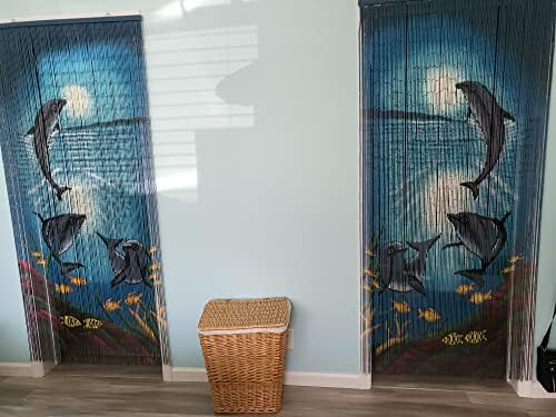 Beaded Curtain Tropical Reef Dolphins 125 Strands