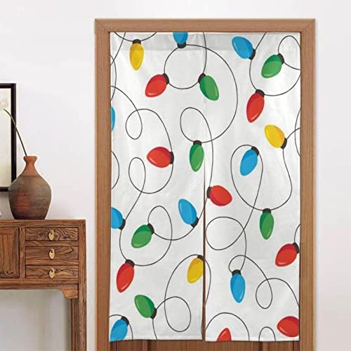 Christmas Rainbow Light Bulb Doorway Curtain 34x56