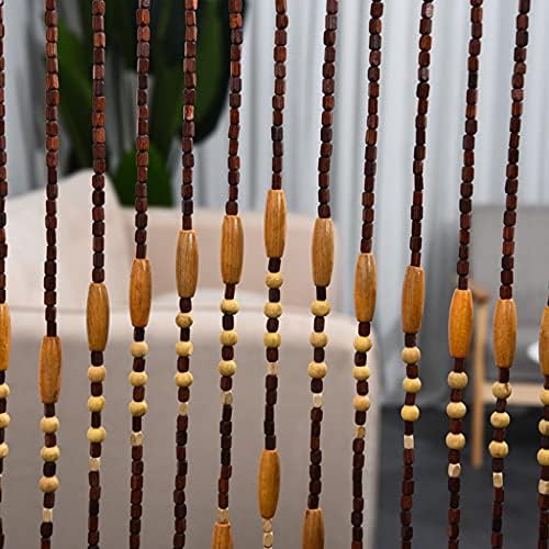 QPZK 31 Strand Wood Beaded Door Curtain 90x175cm