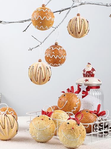 6PCS Shatterproof Gingerbread Christmas Ornaments