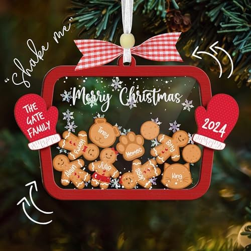 Personalized Family Shaking Gingerbread Ornament 2025