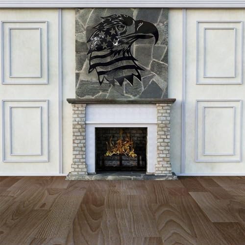 Patriotic Bald Eagle American Flag Metal Wall Art 30 Inches